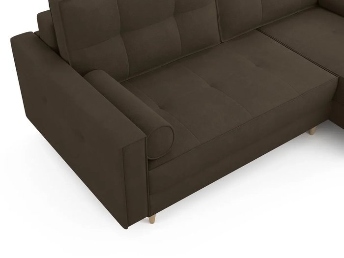 Угловой Диван-кровать ОТТО правый коричневого цвета - лучшие Угловые диваны в INMYROOM