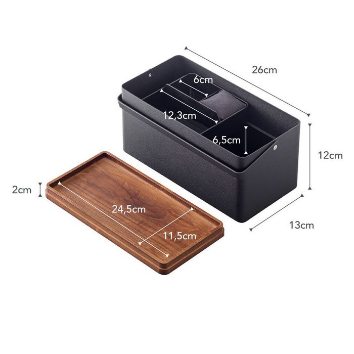 Коробка для швейных принадлежностей Tower черно-коричневого цвета - лучшие Декоративные коробки в INMYROOM