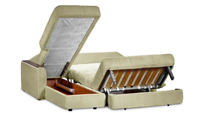 Угловой диван-кровать Гадар L песочного цвета - лучшие Угловые диваны в INMYROOM