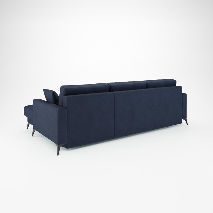 Угловой диван-кровать Наоми 2 темно-синего цвета правый  - лучшие Угловые диваны в INMYROOM