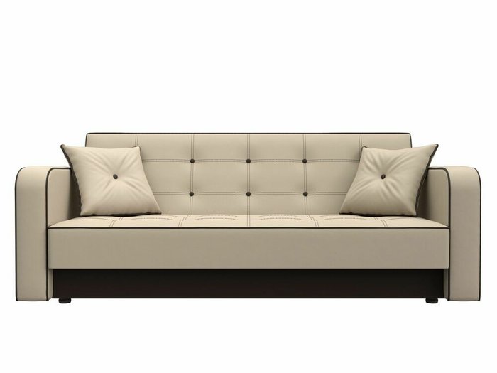 Диван-кровать Тур бежевого цвета (экокожа) - купить Прямые диваны по цене 29999.0