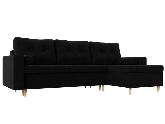 Угловой диван-кровать Белфаст черного цвета  правый угол