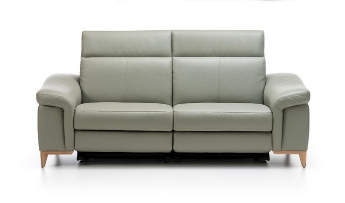 Прямой кожаный диван Antelao серого цвета - купить Прямые диваны по цене 284193.0