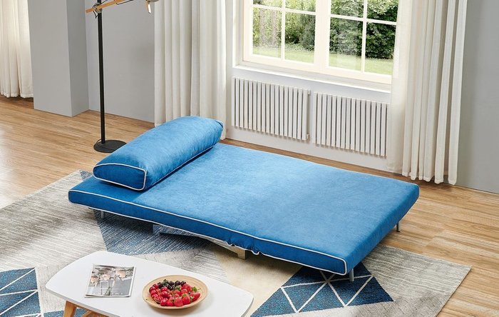 Диван-кровать Denny синего цвета - купить Прямые диваны по цене 55132.0