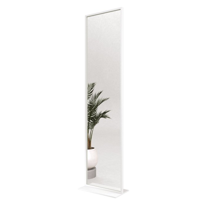 Дизайнерское напольное одностороннее зеркало Zeliso-I в металлической раме белого цвета - купить Напольные зеркала по цене 21900.0