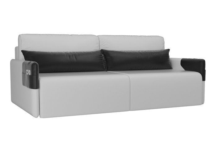 Прямой диван-кровать Армада белого цвета (экокожа)