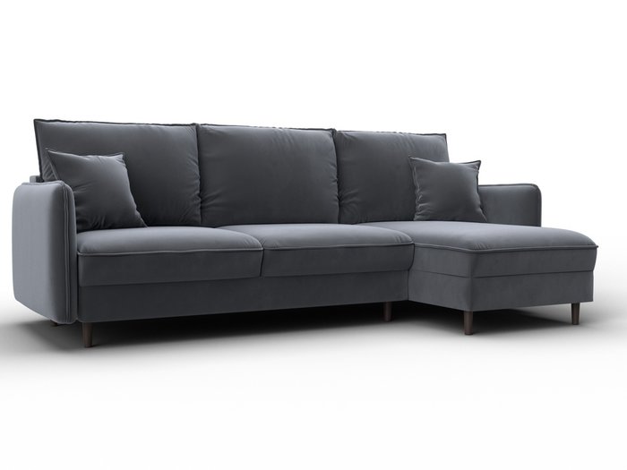 Угловой диван-кровать Лига-064 серого цвета Угловой диван-кровать Лига-064 серого цвета