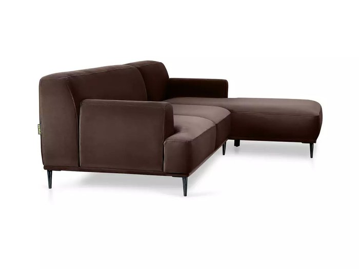 Угловой диван Portofino в обивке из велюра темно-коричневого цвета - лучшие Угловые диваны в INMYROOM