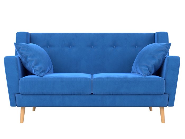 Диван Брайтон голубого цвета  - купить Прямые диваны по цене 29999.0