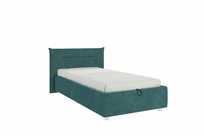 Кровать Альба 90х200 сине-зеленого цвета с подъемным механизмом