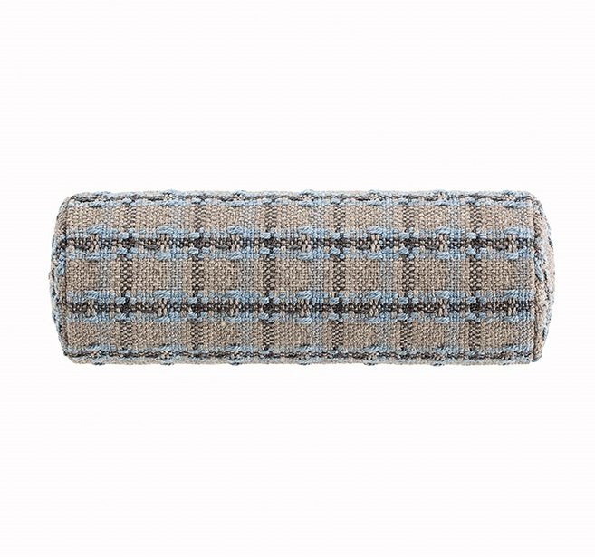 Маленькая подушка-рол Checks blue серо-голубого цвета - купить Декоративные подушки по цене 29990.0