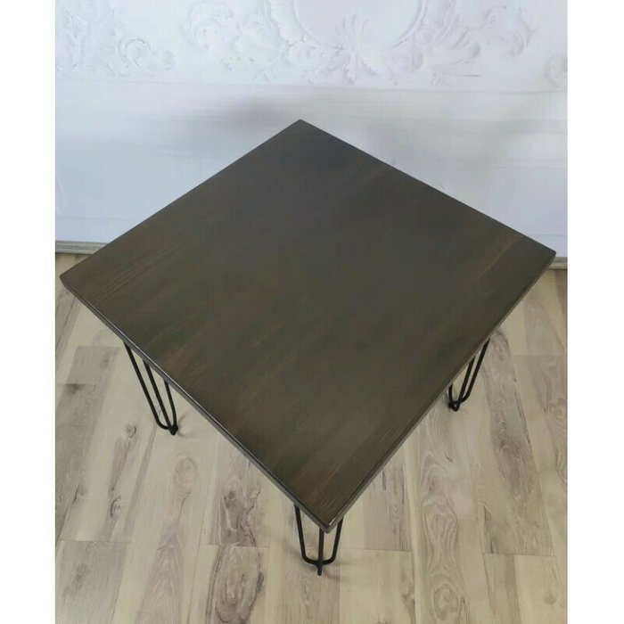 Стол обеденный Loft 60х60 со столешницей из массива сосны цвета венге - купить Обеденные столы по цене 14030.0