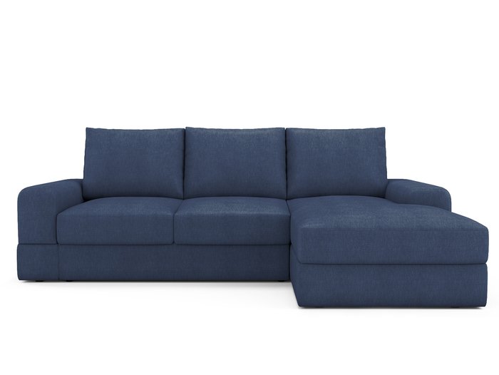 Угловой диван-кровать Elke правый темно-синего цвета