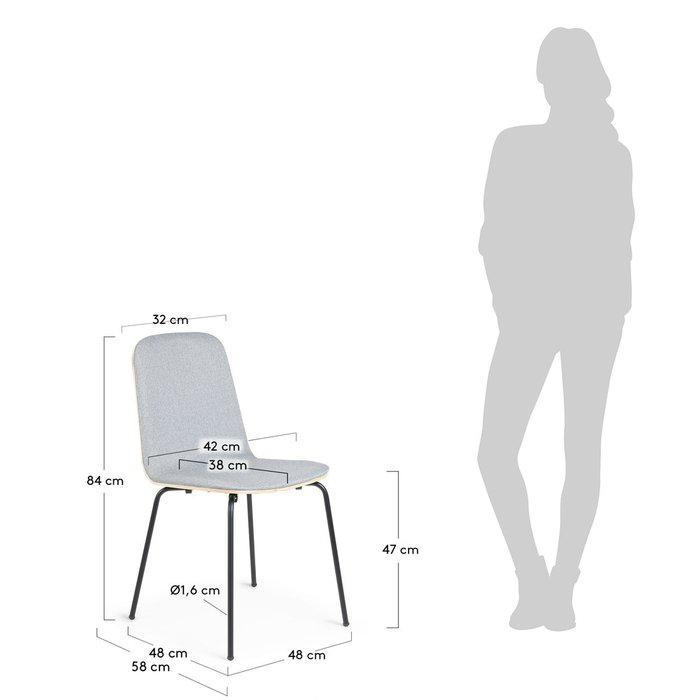 Стул Кристел серого цвета - купить Обеденные стулья по цене 20990.0