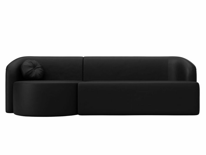 Диван Лига 027 черного цвета (экокожа) угол левый - купить Прямые диваны по цене 43999.0