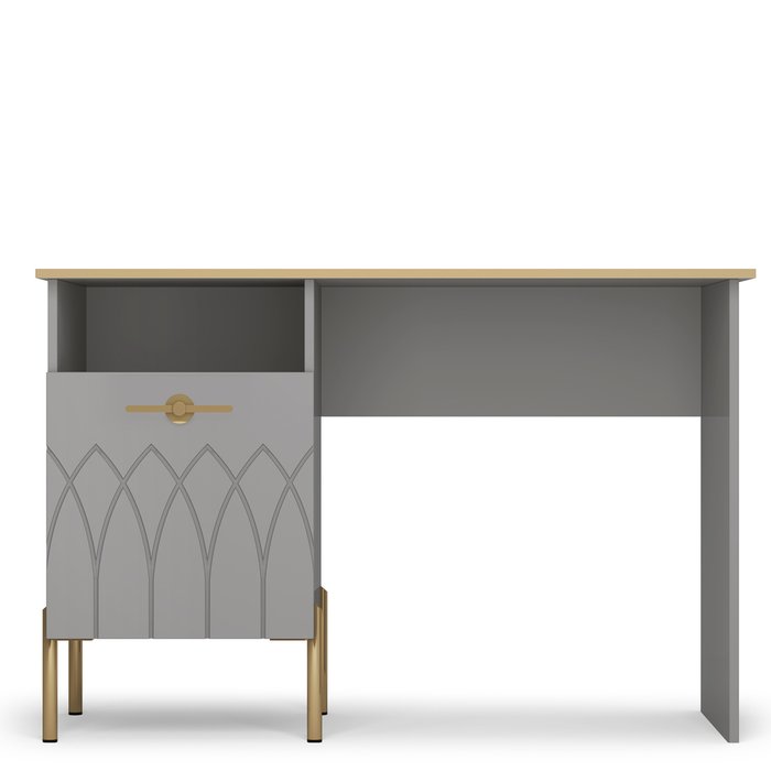 Стол письменный Капри 2 серого цвета - лучшие Письменные столы в INMYROOM