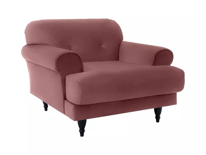 Кресло Italia темно-розового цвета с черными ножками