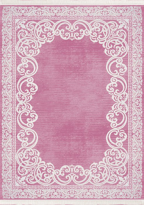 Ковер с бахромой розового цвета 100x300