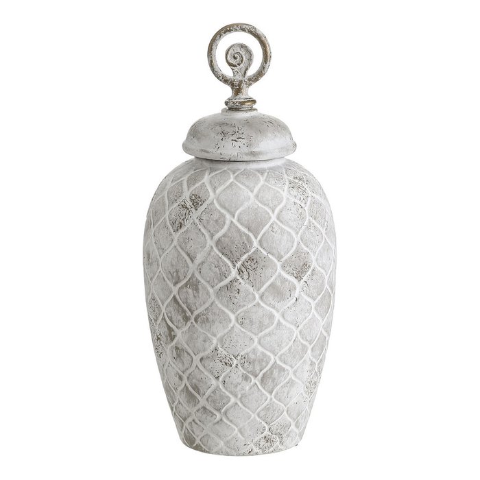 Керамическая ваза с крышкой серого цвета