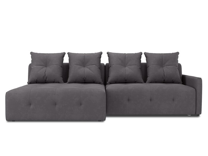 Угловой диван-кровать левый Bronks темно-серого цвета
