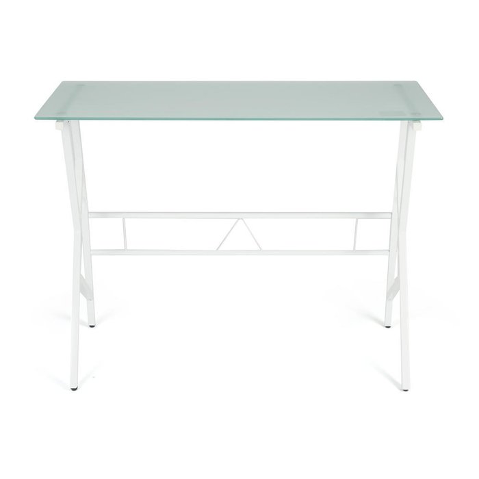 Письменный стол белого цвета со стеклянной столешницей - лучшие Письменные столы в INMYROOM