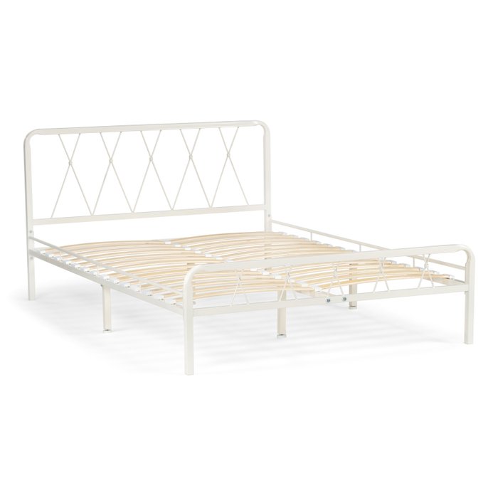 Кровать с основанием Иоханна 160х200 белого цвета - купить Кровати для спальни по цене 17280.0