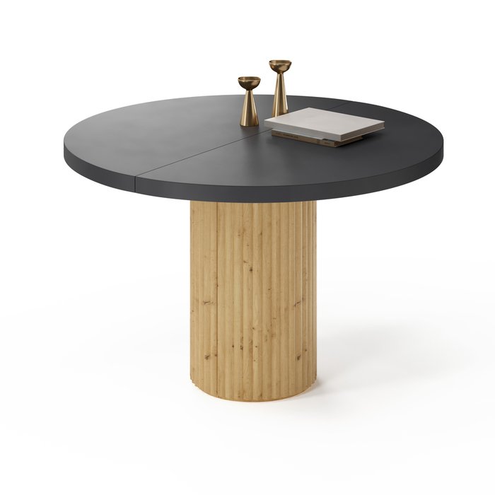 Раздвижной обеденный стол Далим с черной столешницей - лучшие Обеденные столы в INMYROOM
