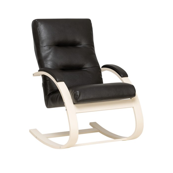 Кресло-качалка Милано молочно-черного цвета