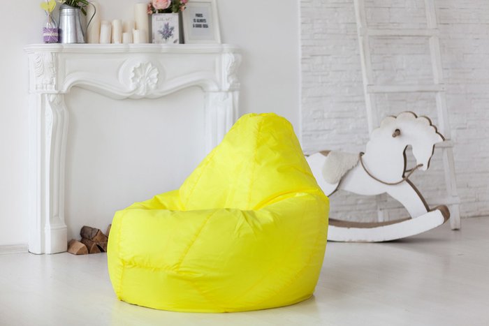 Кресло-мешок Груша L в обивке из ткани оксфорд желтого цвета  - лучшие Бескаркасная мебель в INMYROOM
