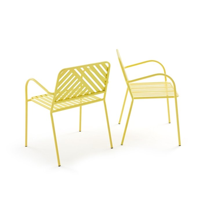 Комплект из двух садовых кресел из металла Hello Blogzine желтого цвета - купить Садовые кресла по цене 54957.0