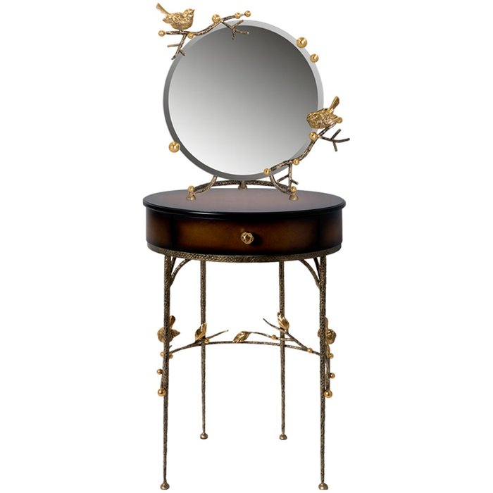 Туалетный столик с зеркалом Терра черного цвета