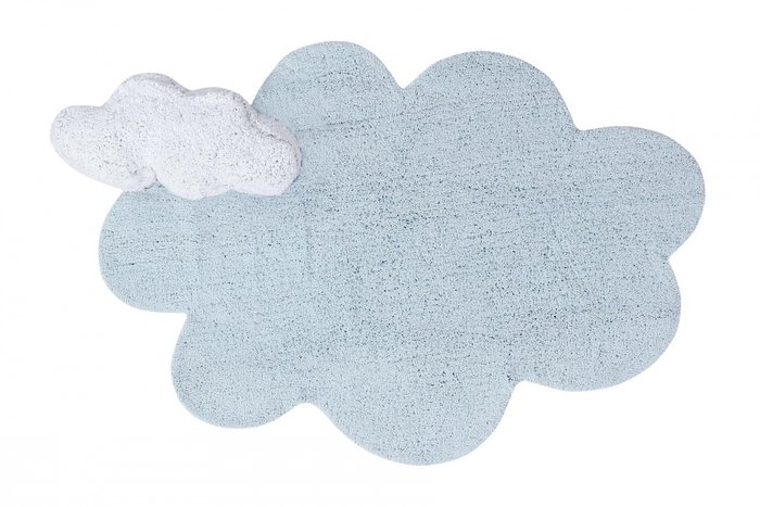 Ковер облако с подушкой 110х170 голубого цвета
