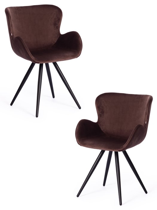 Комплект из двух стульев Boeing коричневого цвета