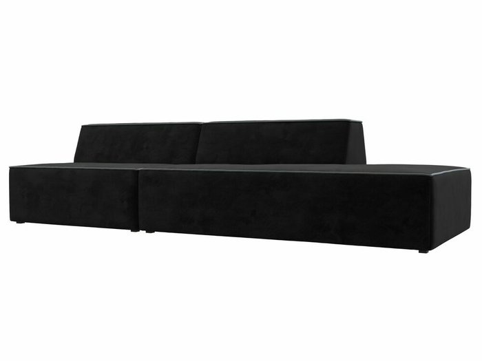 Прямой модульный диван Монс Модерн серого цвета с коричневым кантом правый