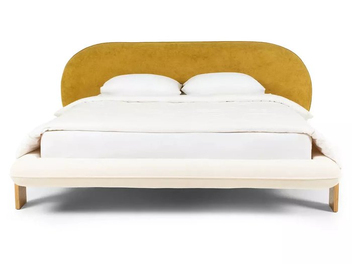 Кровать Softbay 160х200 с изголовьем желтого цвета без подъемного механизма - купить Кровати для спальни по цене 132300.0