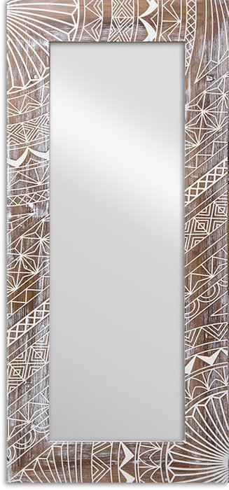 Настенное зеркало Onega Walnut 62x142 в раме из массива сосны