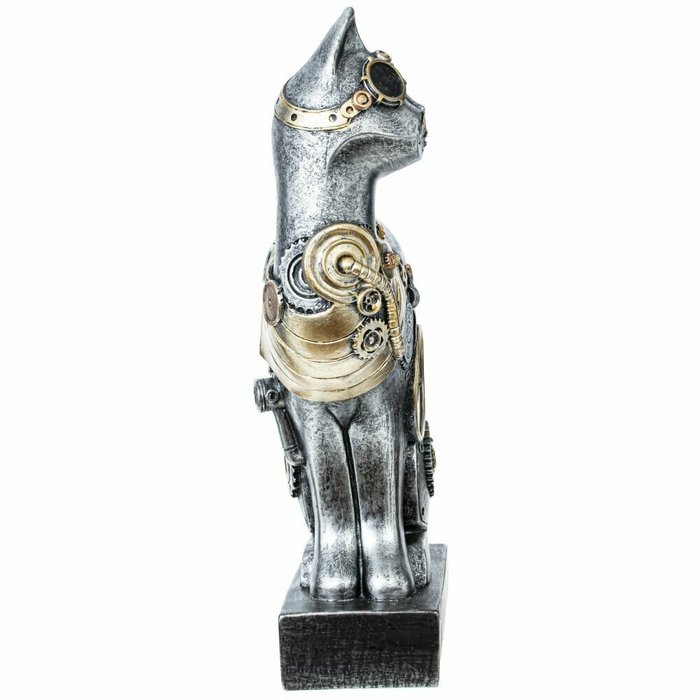 Фигурка декоративная Кошка серебристого цвета - лучшие Фигуры и статуэтки в INMYROOM