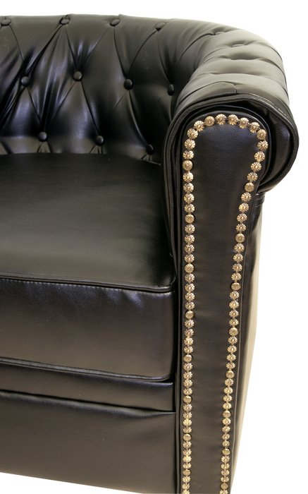 Кожаный диван Karo черного цвета - лучшие Прямые диваны в INMYROOM