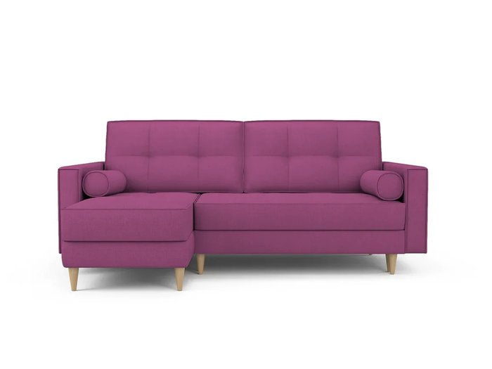 Угловой Диван-кровать Отто пурпурного цвета левый