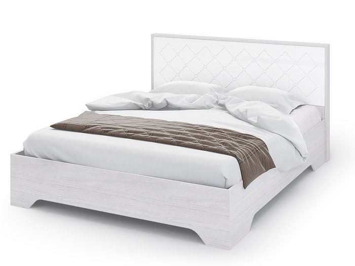 Кровать Сальма 160х200 бело-серого цвета