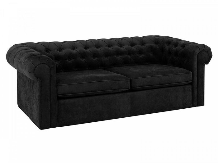 Диван Chesterfield черного цвета - купить Прямые диваны по цене 94770.0