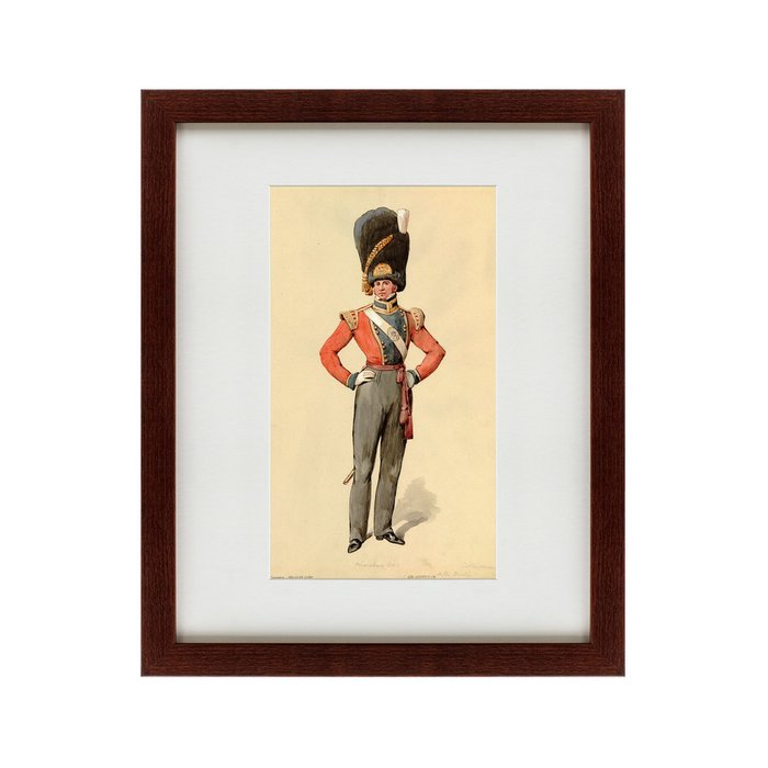 Картина Coldstream Guards Officer Grenadier Company  Marching Order 1821 г. - купить Картины по цене 4990.0