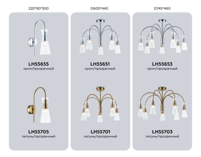 Люстра на штанге Modern LH55701 (стекло, цвет прозрачный) - лучшие Подвесные люстры в INMYROOM