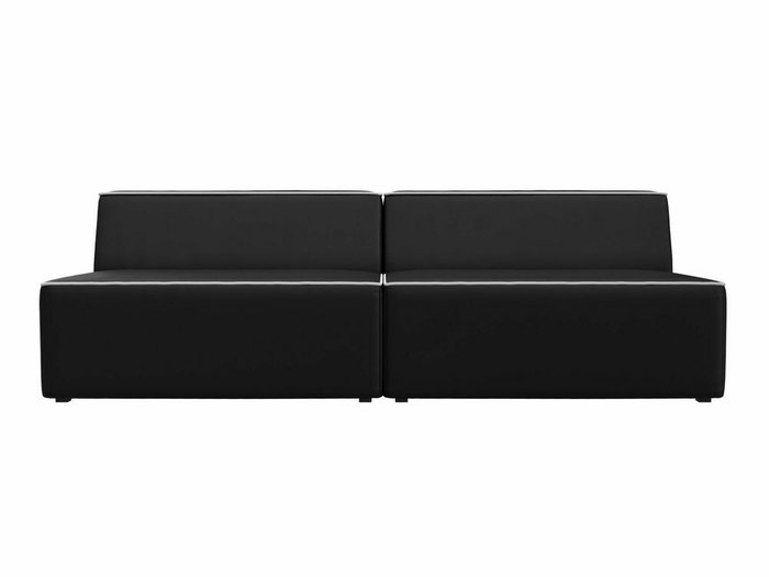 Прямой модульный диван Монс черного цвета с белым кантом (экокожа) - купить Прямые диваны по цене 43999.0
