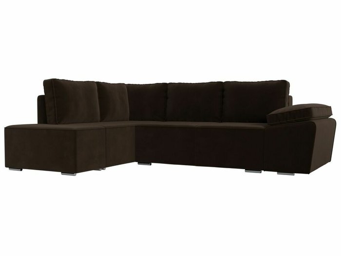 Угловой диван-кровать Хьюго коричневого цвета левый угол