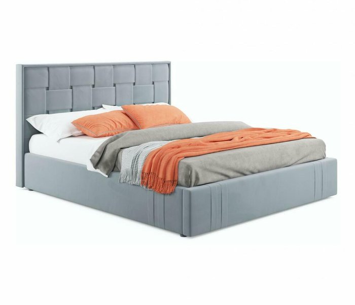 Кровать с подъемным механизмом Tiffany 160х200 серого цвета