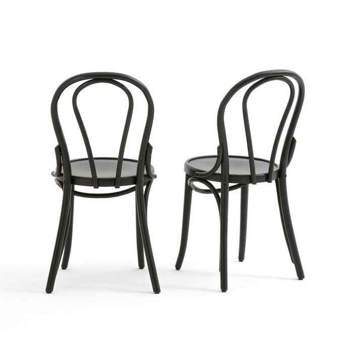 Комплект из двух высоких стульев Bistro черного цвета - купить Обеденные стулья по цене 39325.0
