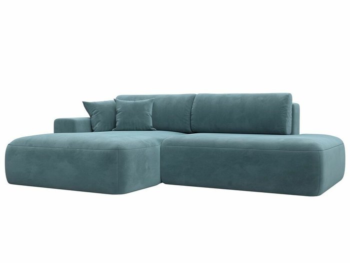 Угловой диван-кровать Лига 036 Модерн темно-бирюзового цвета левый угол