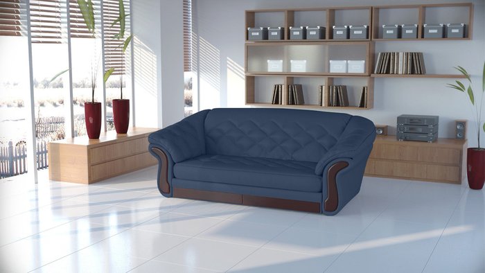 Диван-кровать Арес L синего цвета  - лучшие Прямые диваны в INMYROOM