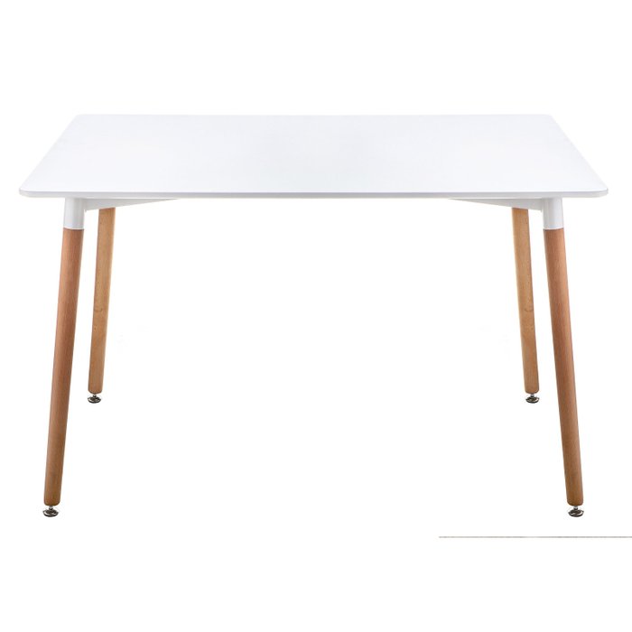 Обеденный стол Table белого цвета на деревянных ножках - купить Обеденные столы по цене 11290.0